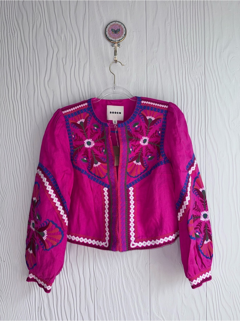 NEW BODEN Embroidered Linen Jacket
Pink Peony, Embroidered Sz: 4 - Picture 4 of 10
